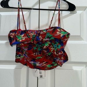 Zara RUFFLED crop top XS